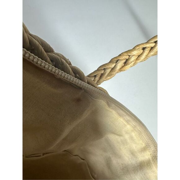 Vintage Cappelli Straworld Inc Large Tote With Safari Animal Wood Beads Notes - Picture 8 of 14